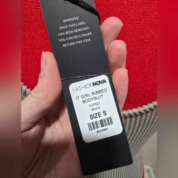 Fashion Nova Gray Ribbed Bodysuit - Picture 4 of 4